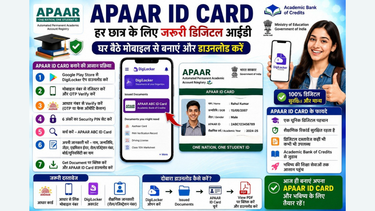 हर छात्र के लिए जरूरी APAAR id card, जानिए ऑनलाइन बनाने की पूरी प्रक्रिया