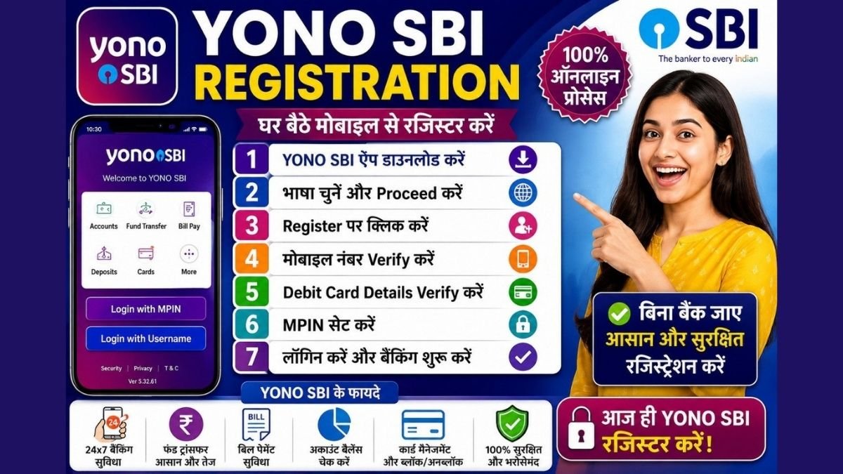 YONO SBI registration घर बैठे कैसे करें? जानिए मिनटों में मोबाइल बैंकिंग शुरू करने का आसान तरीका